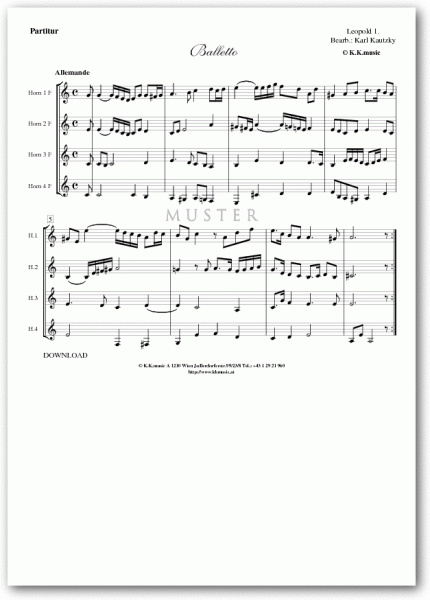 LEOPOLD 1. - Balletto (Hornquartett)