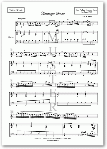 BACH, Carl Philipp Emanuel - Hamburger Sonate (Violine - Klavier)