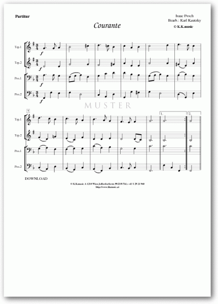 POSCH, Isaac - Courante (Blechbläserquartett)