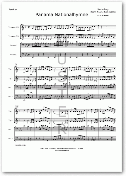 JORGE, Santos - Panama Nationalhymne (Blechbläserquartett)