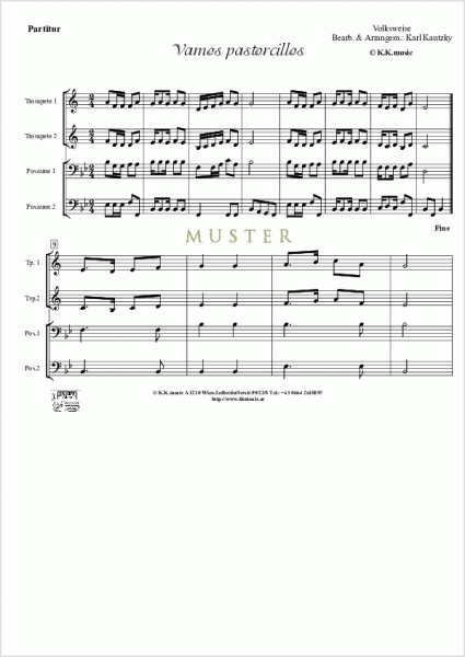 VOLKSWEISE - Vamos pastorcillos - Weihnachten (Blechbläser Quartett)