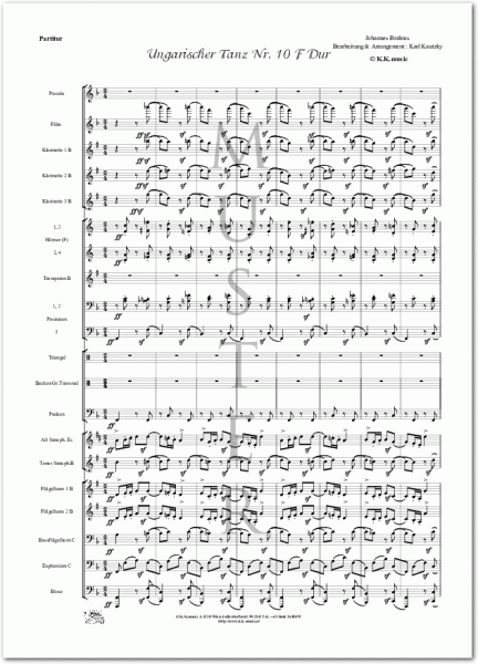 BRAHMS, Johannes - Ungarischer Tanz Nr. 10 (Blasmusik)