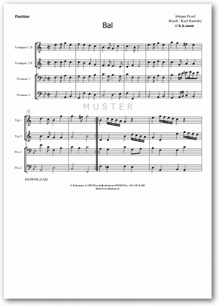 PEZEL, Johann - Bal (Blechbläserquartett)