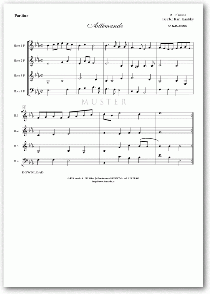 JOHNSON R. - Allemande (Hornquartett)