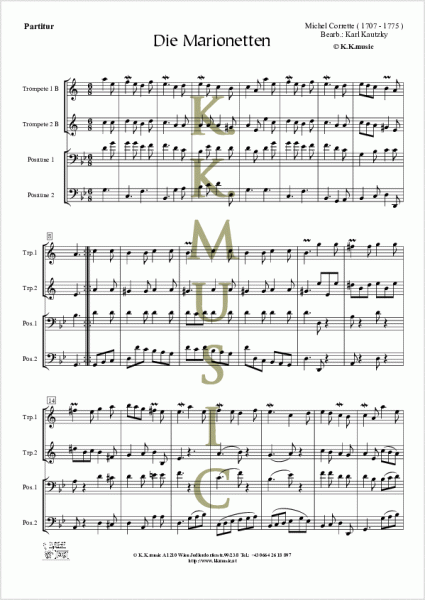 CORRETTE, Michel - Die Marionetten (Blechbläserquartett)