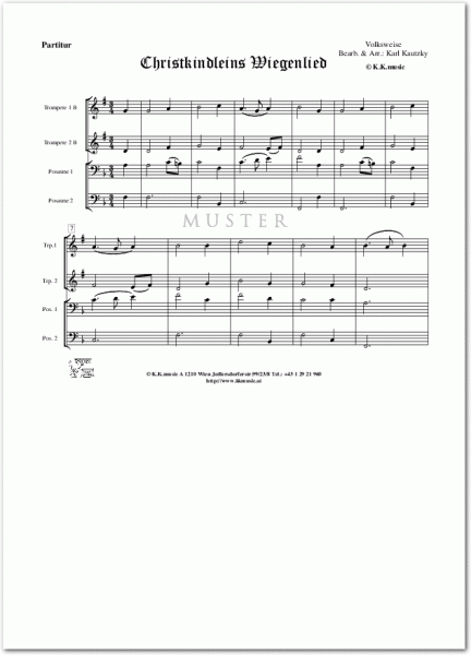 VOLKSWEISE - Christkindleins Wiegenlied - Weihnachten (Blechbläser Quartett)