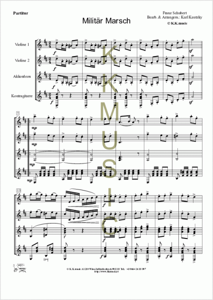 SCHUBERT, Franz - Militär Marsch (Schrammelquartett)