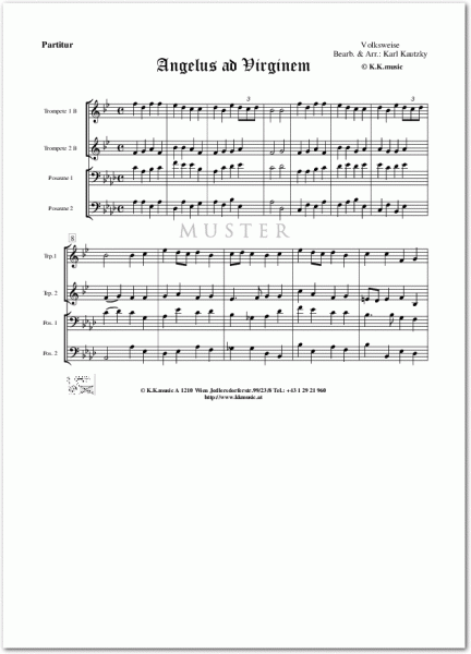 VOLKSWEISE - Angelus ad Virginem - Weihnachten (Blechbläser Quartett)