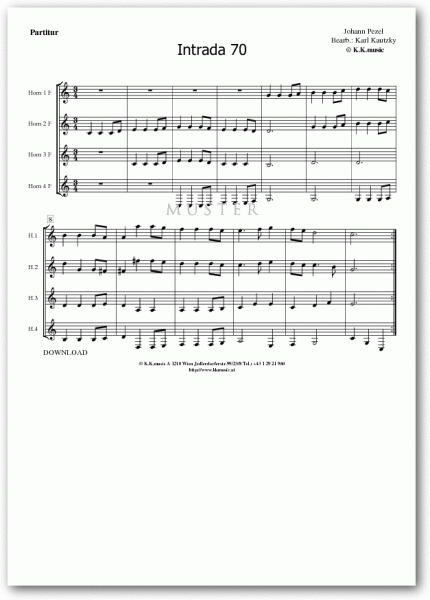 PEZEL, Johann - Intrada 70 (Hornquartett)