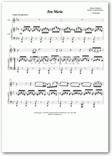 SCHUBERT, Franz - Ave Maria (Oboe - Harfe)