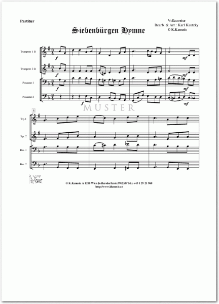 VOLKSWEISE - Siebenbürgen Hymne (Blechbläser Quartett)