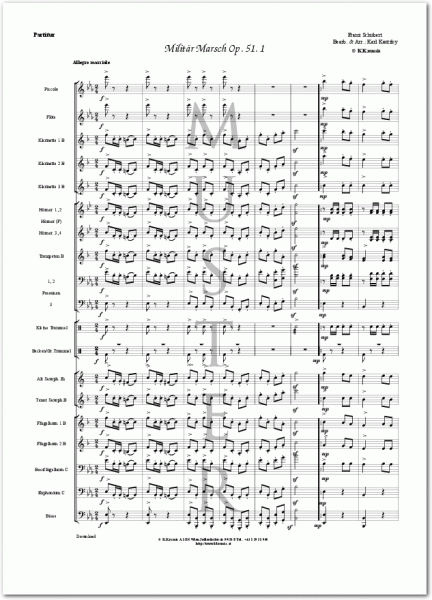 SCHUBERT, Franz - Militär Marsch Op. 51.1 (Blasmusik)
