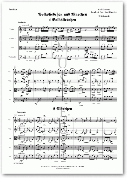 KOMZAK, Karl - Volksliedchen und Märchen (Orchester)