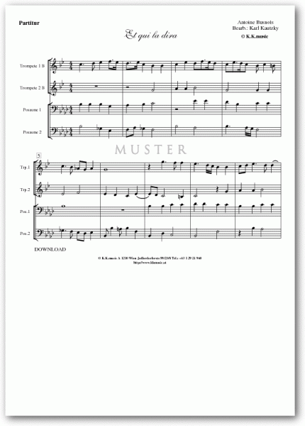BUSNOIS, Antoine - Et qui la dira (Blechbläserquartett)
