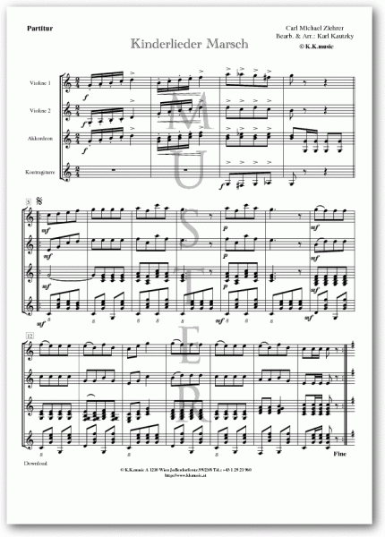 ZIEHRER, Carl Michael - Kinderlieder Marsch (Schrammelquartett)