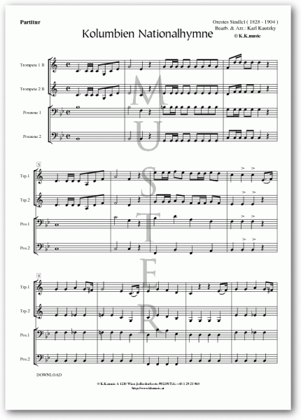 SINDICI, Orestes - Kolumbien Nationalhymne (Blechbläserquartett)