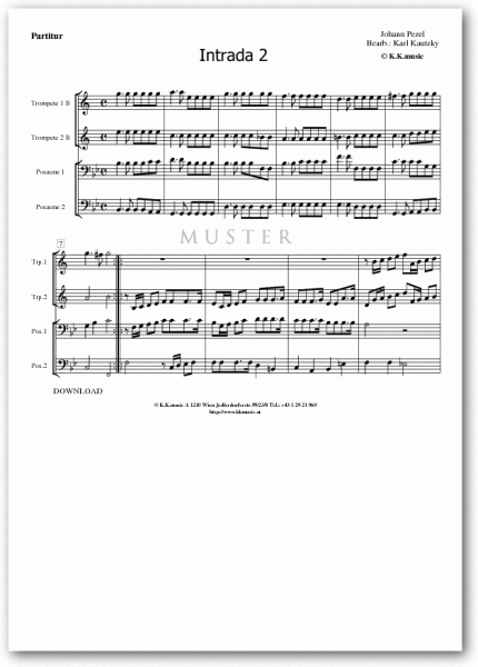 PEZEL, Johann - Intrada 02 (Blechbläserquartett)