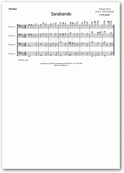 PEZEL, Johann - Sarabande (Posaunenquartett)