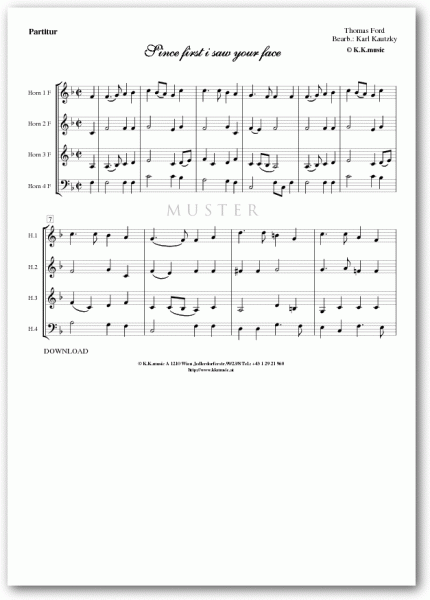 FORD, Thomas - Since first i saw your face (Hornquartett)