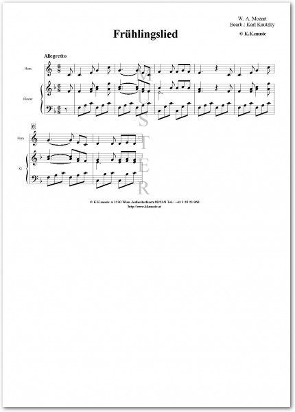 MOZART, Wolfgang Amadeus - Frühlingslied (Horn - Klavier)
