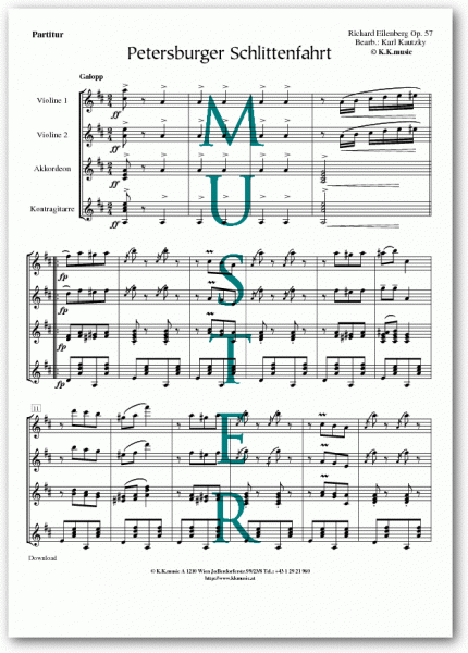 EILENBERG, Richard - Petersburger Schliitenfahrt (Schrammelquartett)