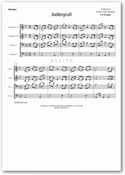 VOLKSWEISE - Jodlergruß (Blechbläserquartett)