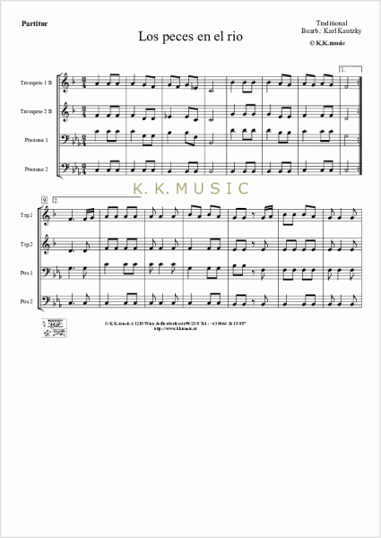 TRADITIONAL - Los peces en el rio - Weihnachten (Blechbläserquartett)