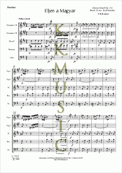 STRAUSS, Johann - Eljen a Magyar (Blechbläserquintett)