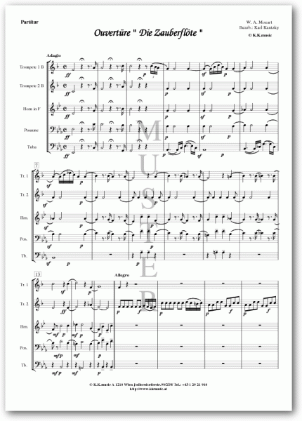 MOZART, Wolfgang Amadeus - Zauberflöte Ouvertüre (Blechbläser Quintett)
