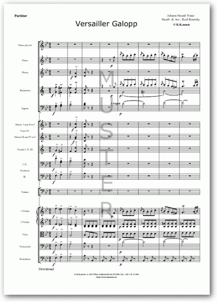 STRAUSS, Johann Vater - Versailler Galopp (Orchester)