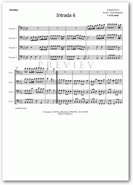 PEZEL, Johann - Intrada 06 (Posaunenquartett)