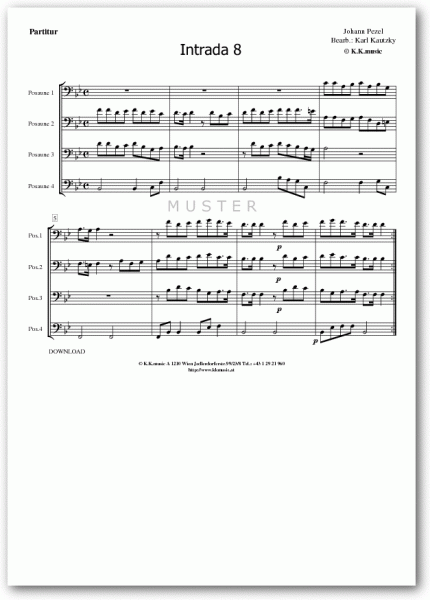 PEZEL, Johann - Intrada 08 (Posaunenquartett)