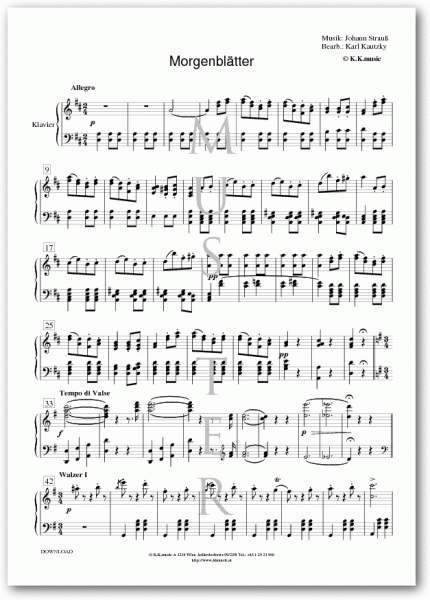 STRAUSS, Johann - Morgenblätter Walzer (Klavier)