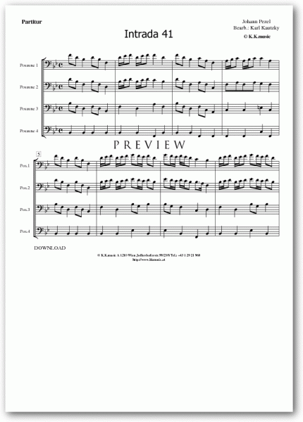 PEZEL, Johann - Intrada 41 (Posaunenquartett)