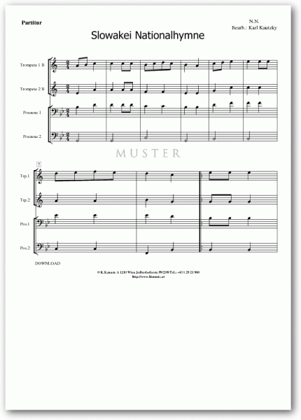Slowakei Nationalhymne - N. N. (Blechbläserquartett)