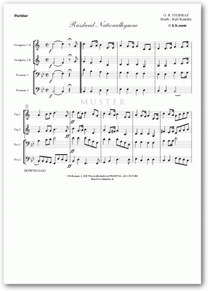FEDERAZ, G. R. - Russland Nationalhymne (Blechbläserquartett)