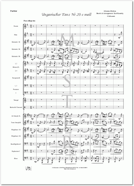 BRAHMS, Johannes - Ungarischer Tanz Nr. 20 (Blasmusik)
