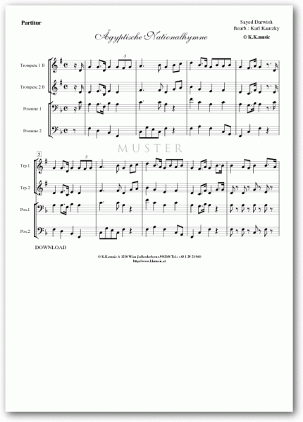 Ägyptische Nationalhymne - DARWISH, Sayed (Blechbläserquartett)