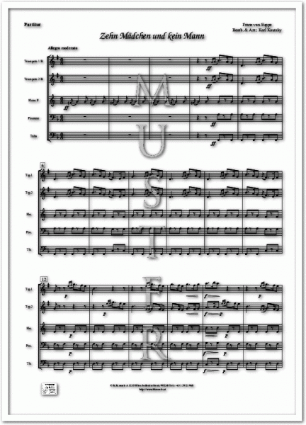 SUPPE, Franz von - Zehn Mädchen und kein Mann (Blechbläserquintett)