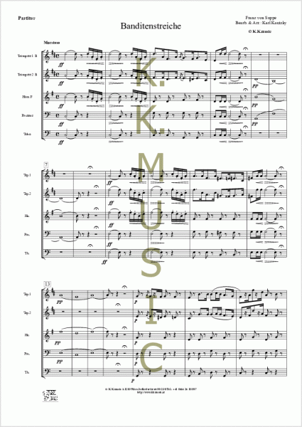 SUPPE, Franz von - Banditenstreiche (Blechbläserquintett)