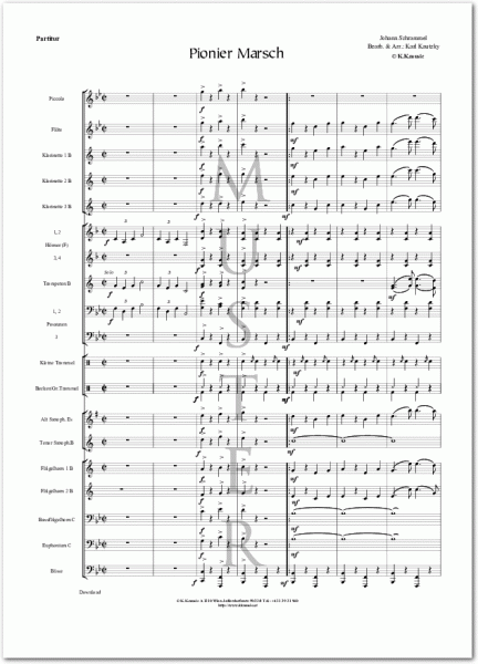 SCHRAMMEL, Johann - Pionier Marsch (Blasmusik)