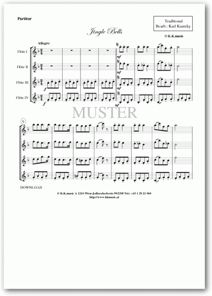 TRADITIONAL - Jingle Bells - Weihnachten (Flötenquartett)