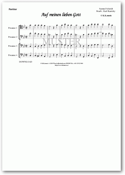 SCHEIDT, Samuel - Auf meinen lieben Gott (Posaunenquartett)