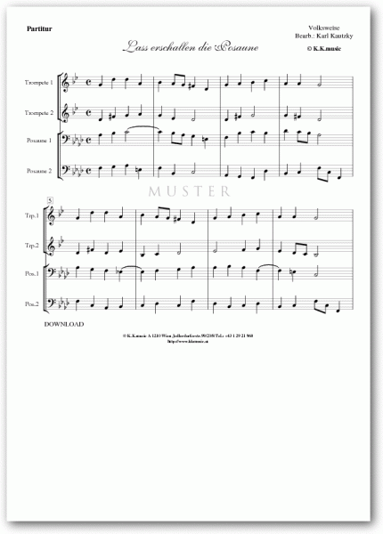 VOLKSWEISE - Lass erschallen die Posaune (Blechbläserquartett)