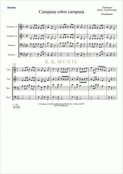 TRADITIONAL - Campana sobre campana - Weihnachten (Blechbläserquartett)-Copy-Copy