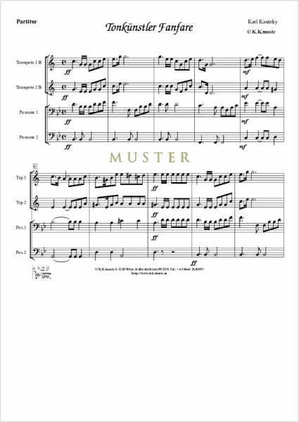 KAUTZKY, Karl - Tonkünstler Fanfare (Blechbläserquartett)