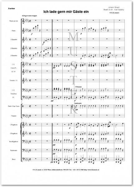 STRAUSS, Johann - Ich lade gern mir Gäste ein (Blasmusik)