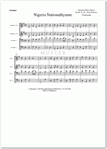 ODIASE B. E. - Nigeria Nationalhymne (Blechbläser Quartett)