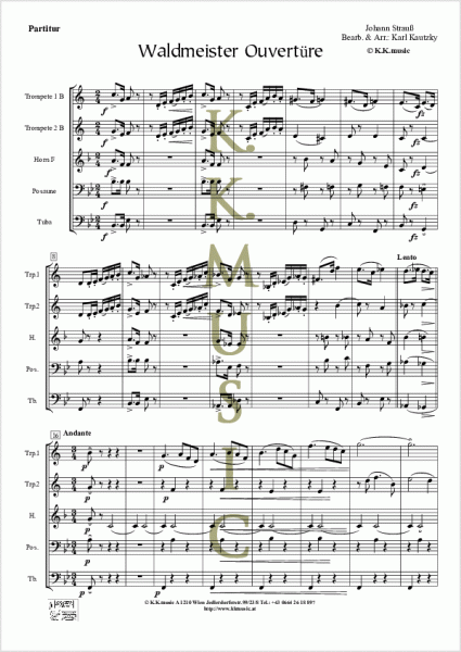 STRAUSS, Johann - Waldmeister Ouvertüre (Blechbläserquintett)
