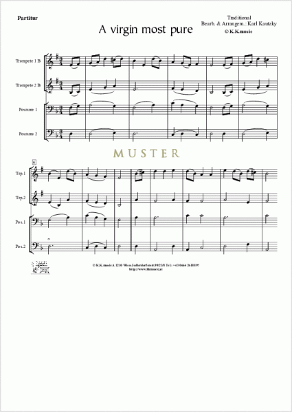 VOLKSWEISE - A virgin most pure - Weihnachten (Blechbläser Quartett)